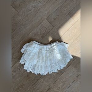 LoveShackFancy White O/S Bespoke Upcycled Skirt. 🥥⚡️